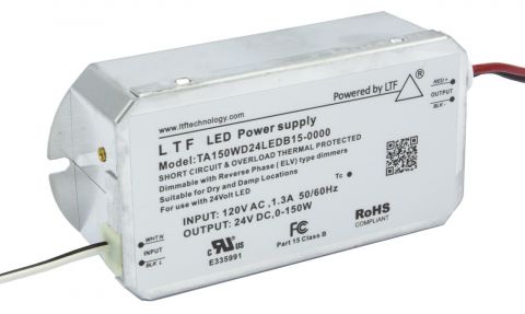 LTF LED 60watt no load electronic AC driver transformer 12VAC ELV dimmable  277volt input TE60WA12LED65B15D010